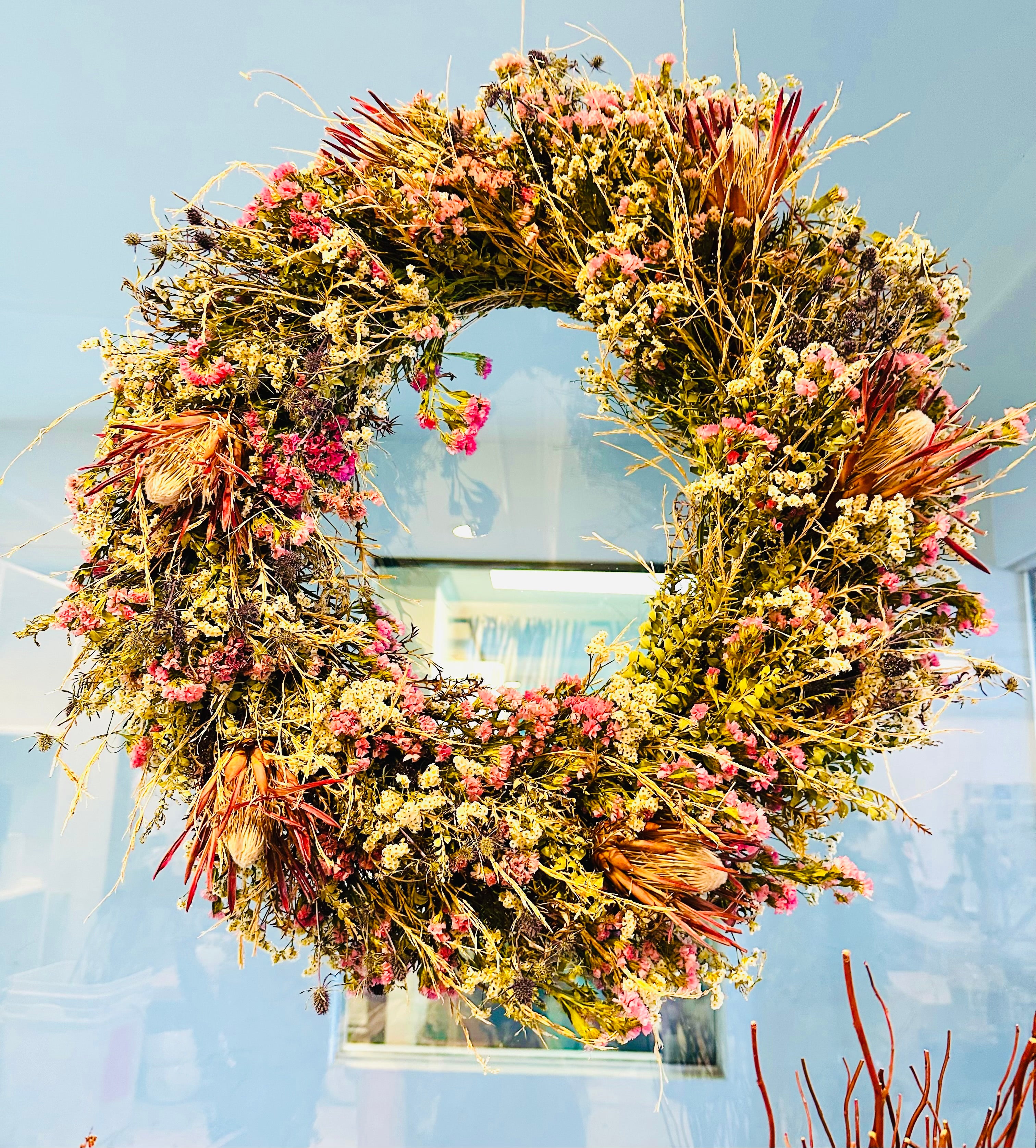 Blush Dried Wreath Large
