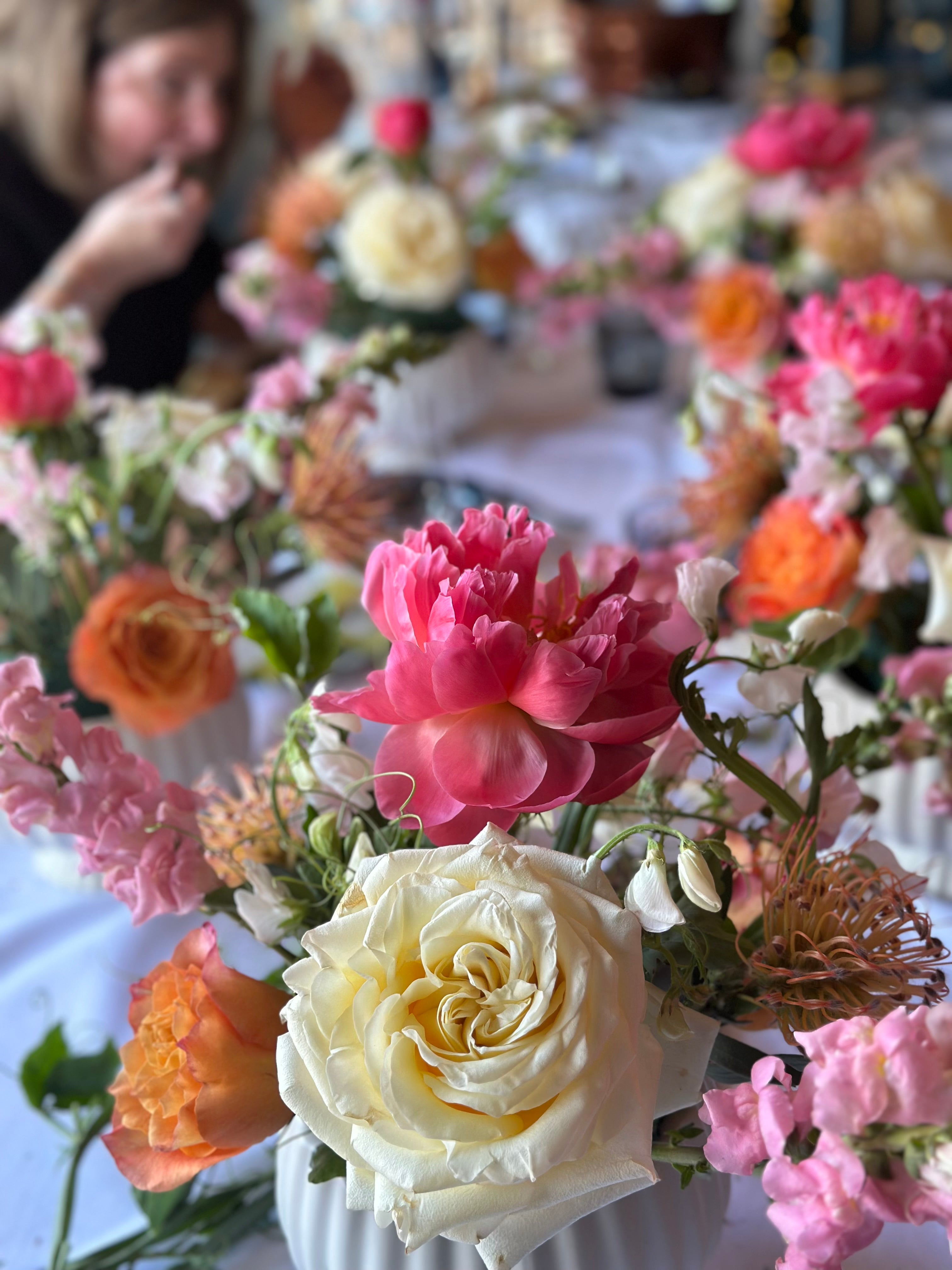 Peony-inspired floral arranging and watercolor painting workshop
