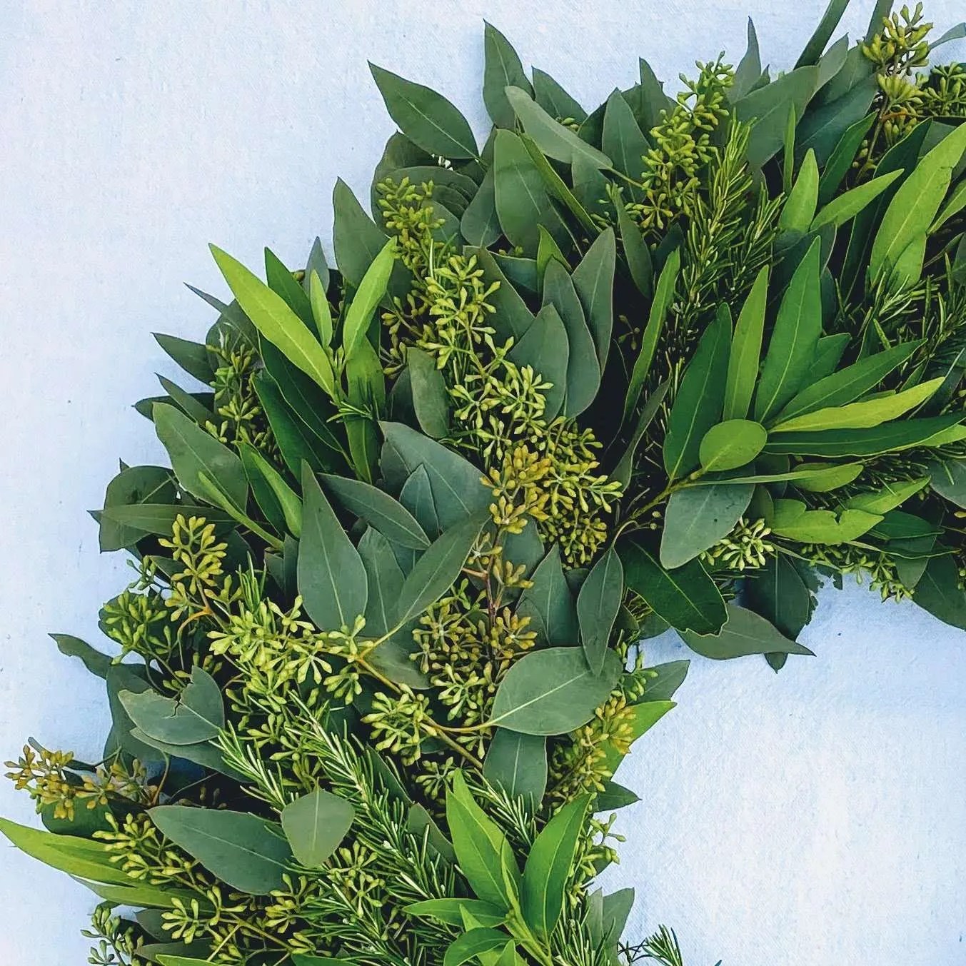 flower delivery verdant wreath close up